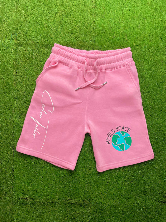 Pink "World Peace" Carter Tailor Kids Shorts